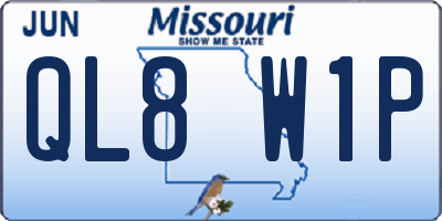 MO license plate QL8W1P