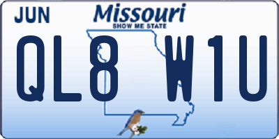MO license plate QL8W1U