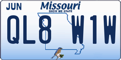 MO license plate QL8W1W