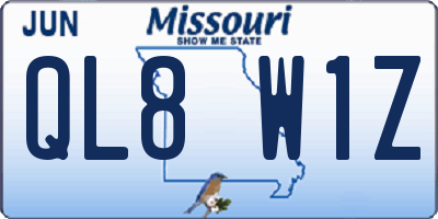 MO license plate QL8W1Z