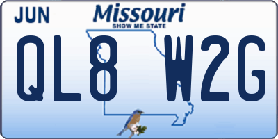 MO license plate QL8W2G