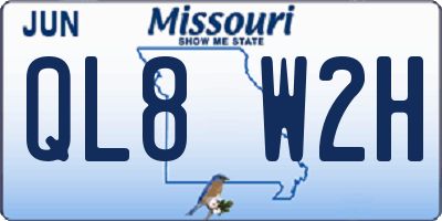 MO license plate QL8W2H