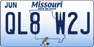 MO license plate QL8W2J