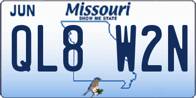 MO license plate QL8W2N