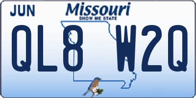 MO license plate QL8W2Q