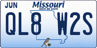 MO license plate QL8W2S