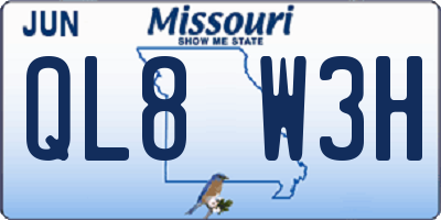 MO license plate QL8W3H