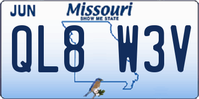 MO license plate QL8W3V