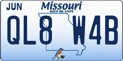 MO license plate QL8W4B