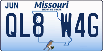 MO license plate QL8W4G
