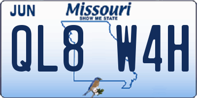MO license plate QL8W4H
