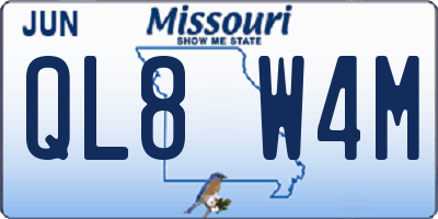 MO license plate QL8W4M