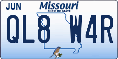 MO license plate QL8W4R