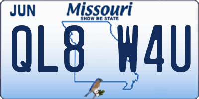 MO license plate QL8W4U
