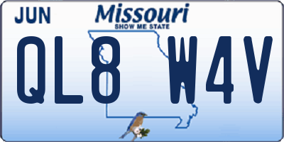 MO license plate QL8W4V