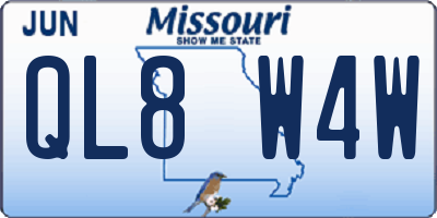 MO license plate QL8W4W