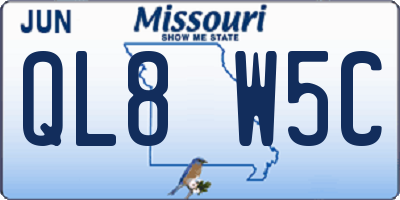 MO license plate QL8W5C