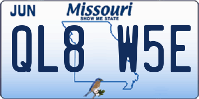 MO license plate QL8W5E
