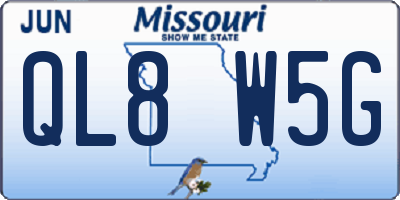 MO license plate QL8W5G