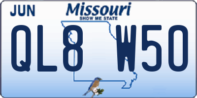 MO license plate QL8W5O