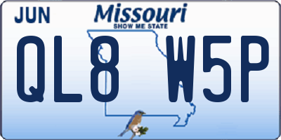 MO license plate QL8W5P