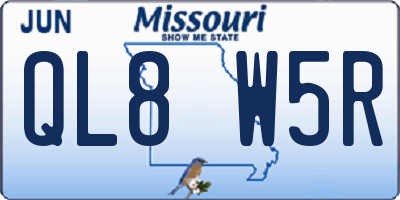 MO license plate QL8W5R
