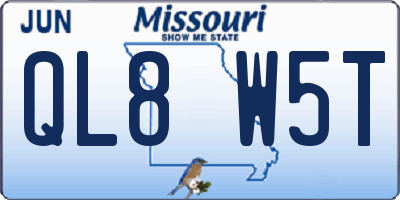 MO license plate QL8W5T