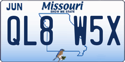 MO license plate QL8W5X