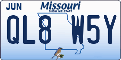 MO license plate QL8W5Y