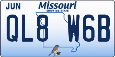 MO license plate QL8W6B