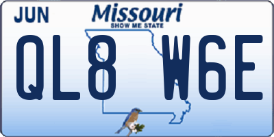 MO license plate QL8W6E