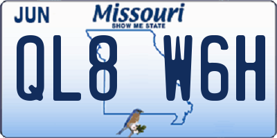 MO license plate QL8W6H