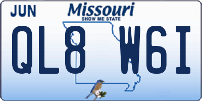 MO license plate QL8W6I