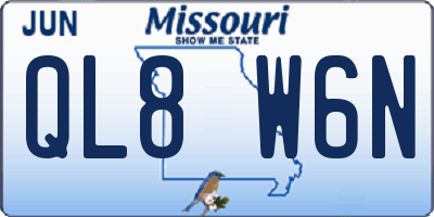 MO license plate QL8W6N