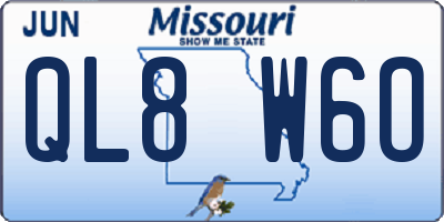 MO license plate QL8W6O