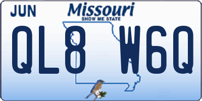 MO license plate QL8W6Q