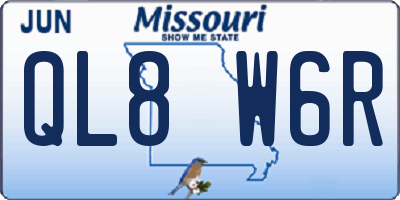 MO license plate QL8W6R