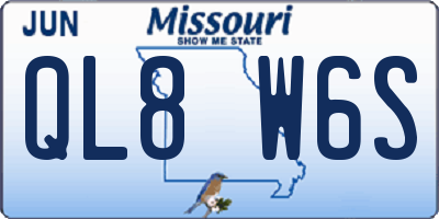 MO license plate QL8W6S