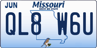 MO license plate QL8W6U