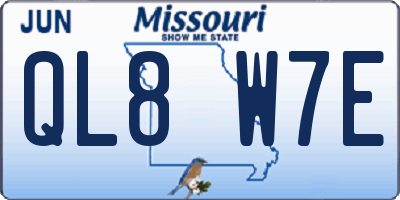 MO license plate QL8W7E
