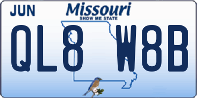 MO license plate QL8W8B