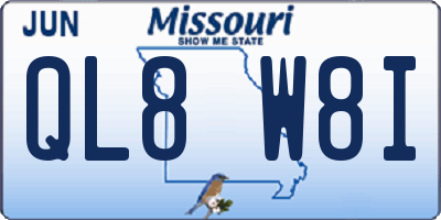 MO license plate QL8W8I