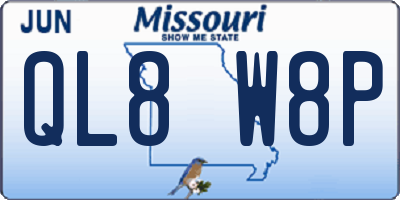 MO license plate QL8W8P