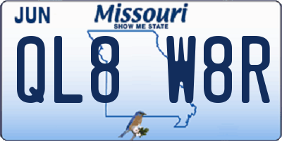 MO license plate QL8W8R
