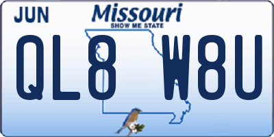 MO license plate QL8W8U