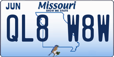MO license plate QL8W8W