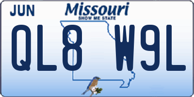 MO license plate QL8W9L