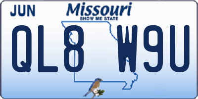 MO license plate QL8W9U