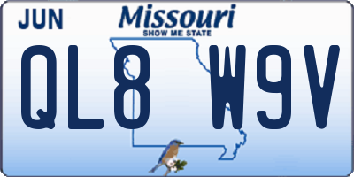 MO license plate QL8W9V