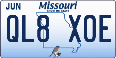 MO license plate QL8X0E